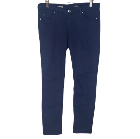 AG The Stevie Slim Straight Leg Ankle Dark Acadamia Preppy Denim Jean's Women's - Picture 2 of 9